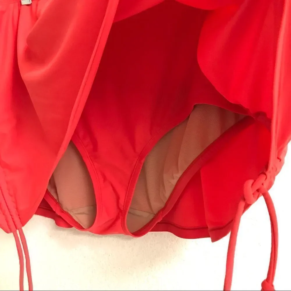 ‎Swim-by Cacique burnt orange ruched swim skort 22